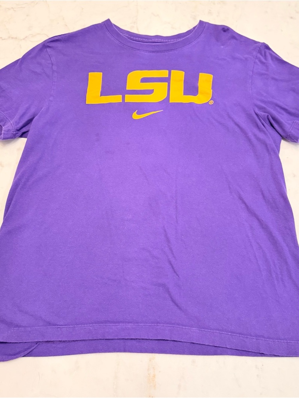 Nike LSU Tigers Short Sleeve Crewneck T-Shirt in Purple Size Medium